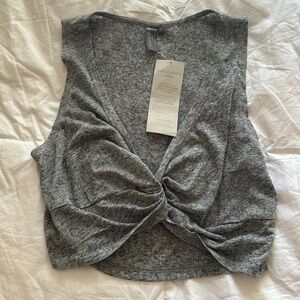 NWT - Sweaty Betty - Arc Knot Linen Blend Crop Top - M